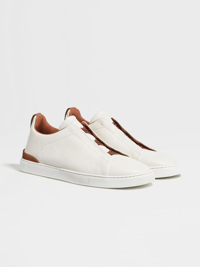 Zegna Triple Stitch — White&Orange