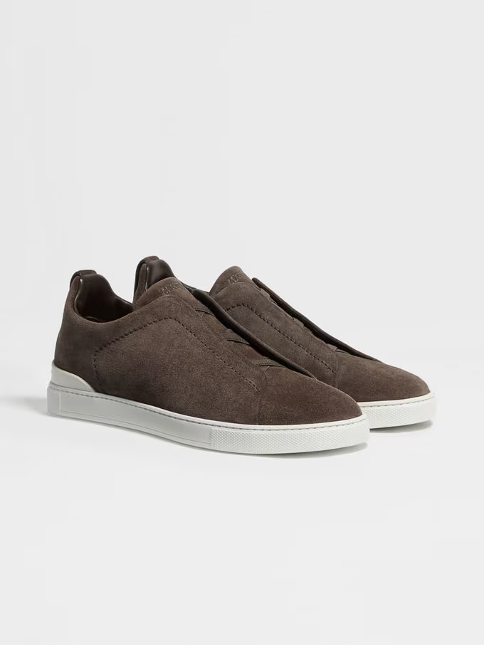 Zegna Triple Stitch — Brown Suede