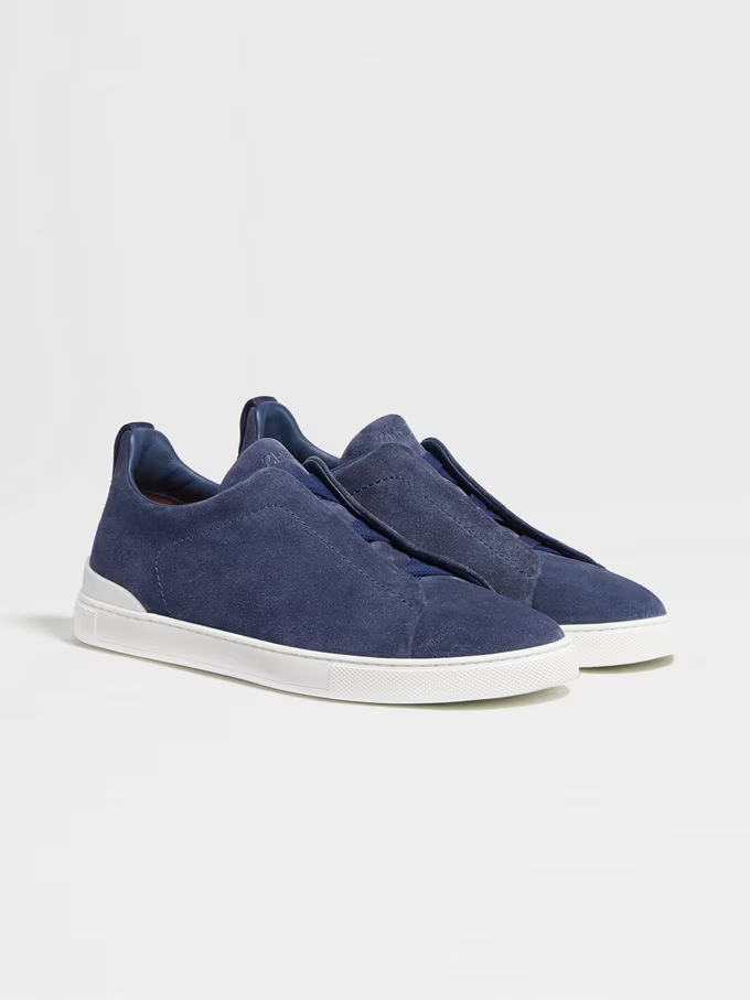Zegna Triple Stitch — Blue Suede
