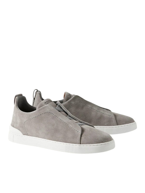 Zegna Triple Stitch — Gray Suede