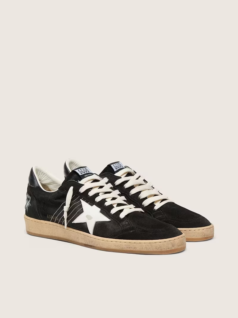 Golden Goose Ball-Star — Black Suede